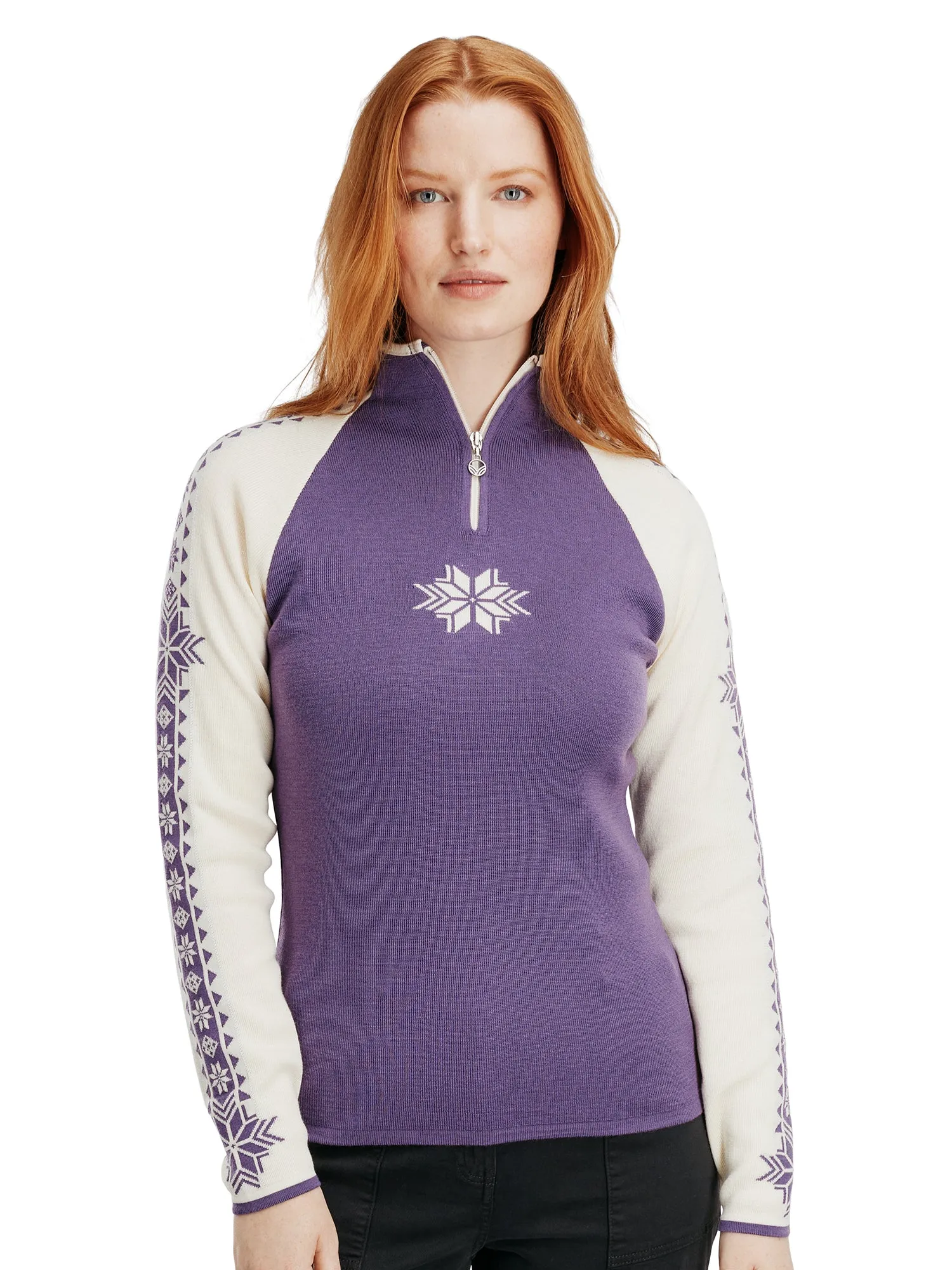 Dale of Norway - Geilo Women's Sweater - Purple/Off-White