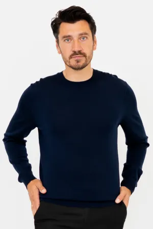Fraser Sweater, Navy, Merino Wool