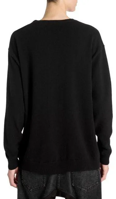 Intarsia Lion Print Wool Sweater