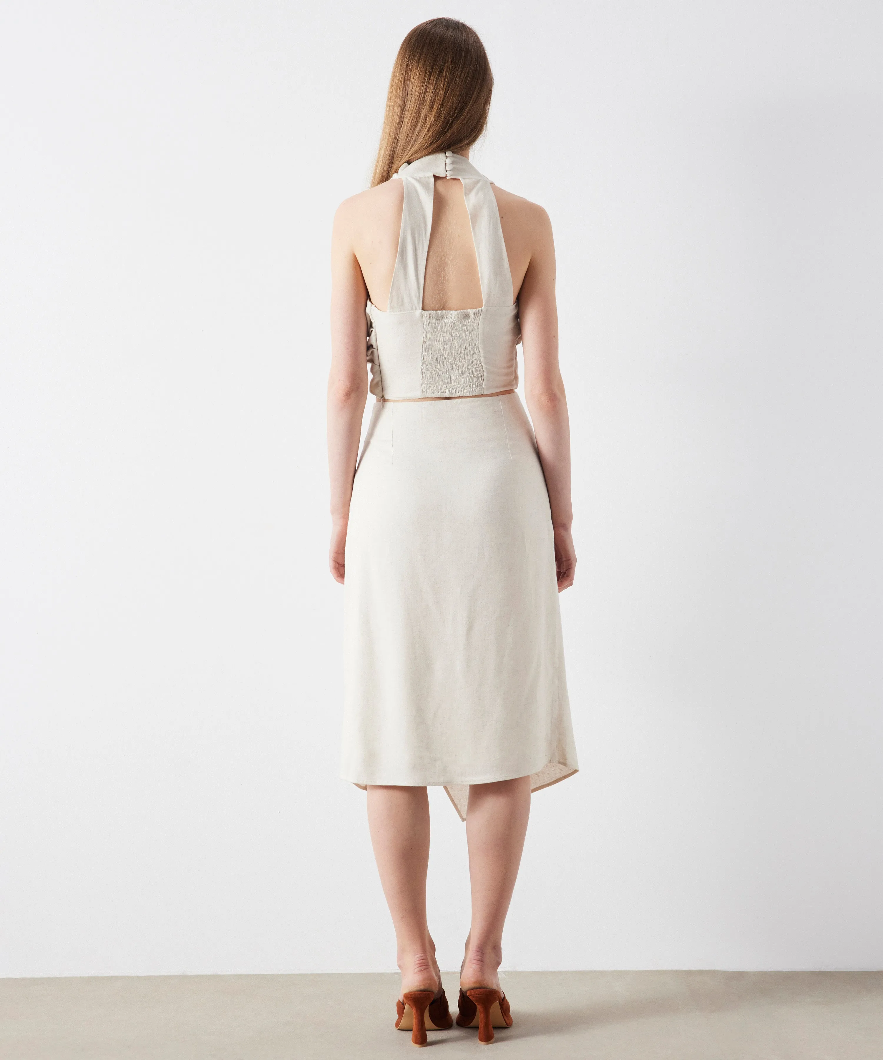 Ipekyol Criss Cross Backless Halter Top Stone
