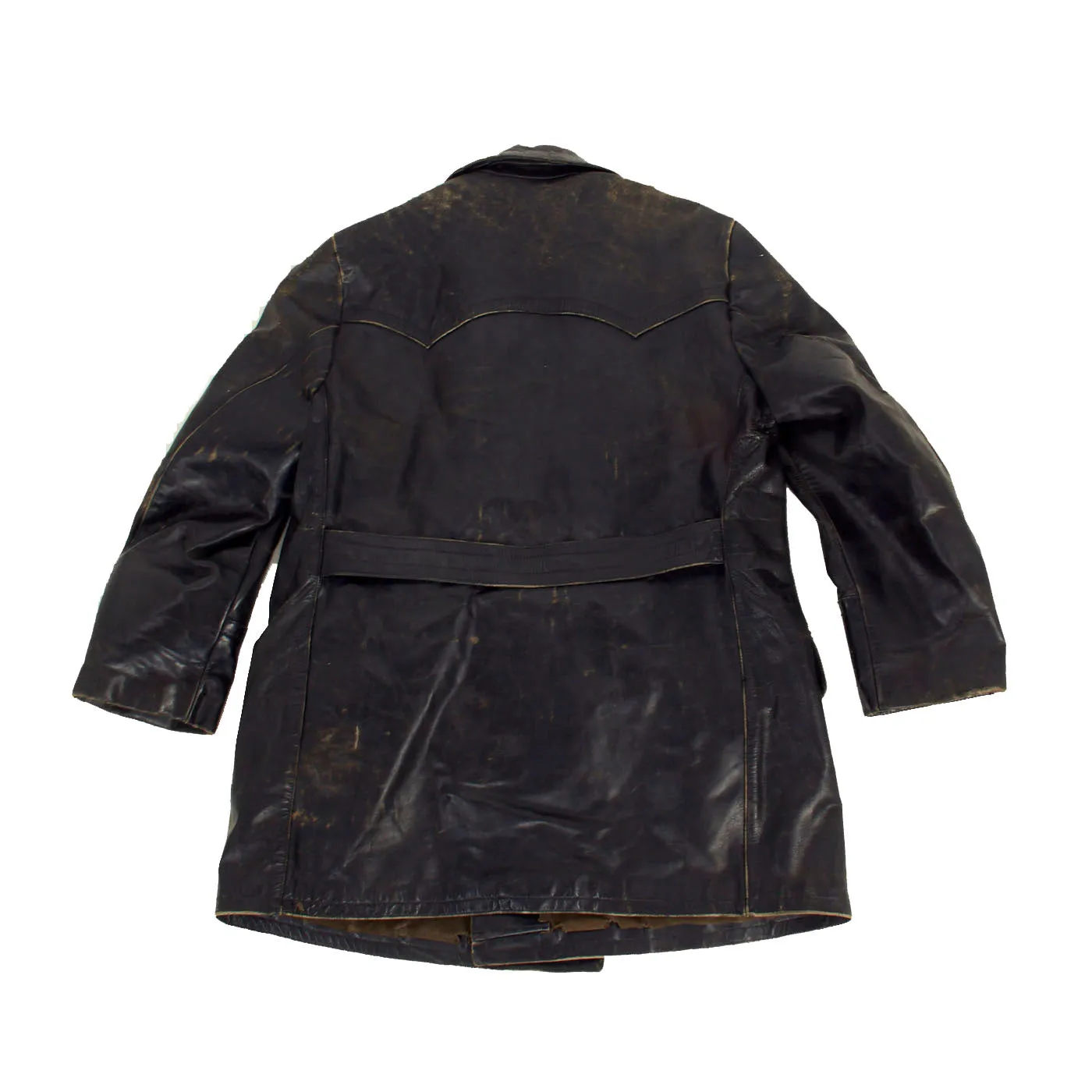 Original German Kriegsmarine U-Boat Double Breasted Leather Jacket and Trouser Set