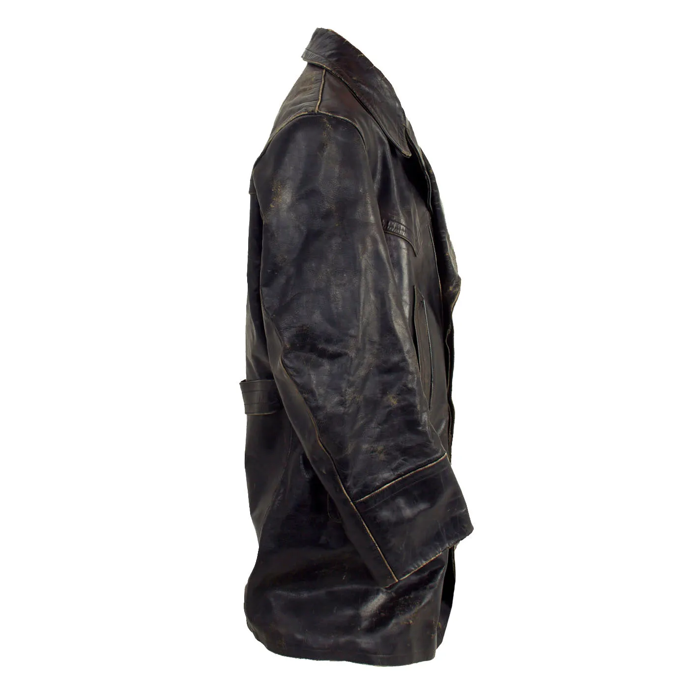 Original German Kriegsmarine U-Boat Double Breasted Leather Jacket and Trouser Set