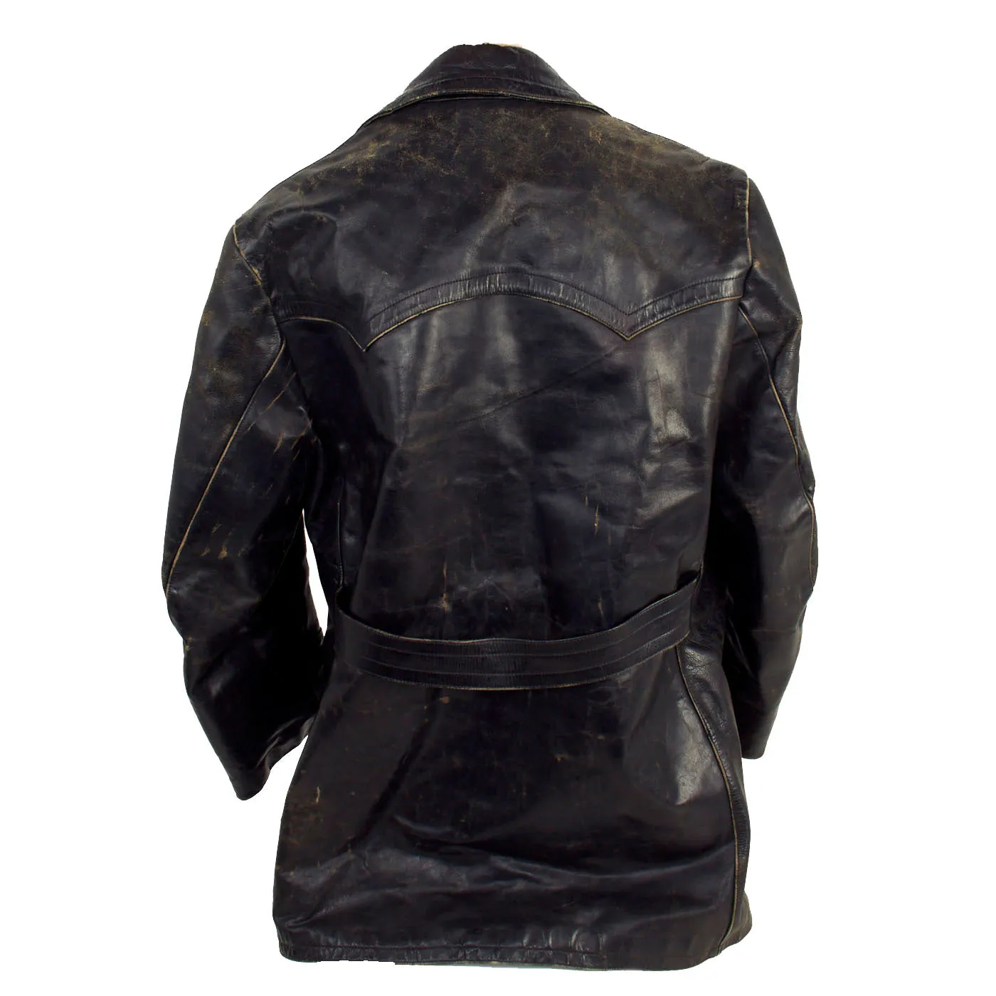 Original German Kriegsmarine U-Boat Double Breasted Leather Jacket and Trouser Set