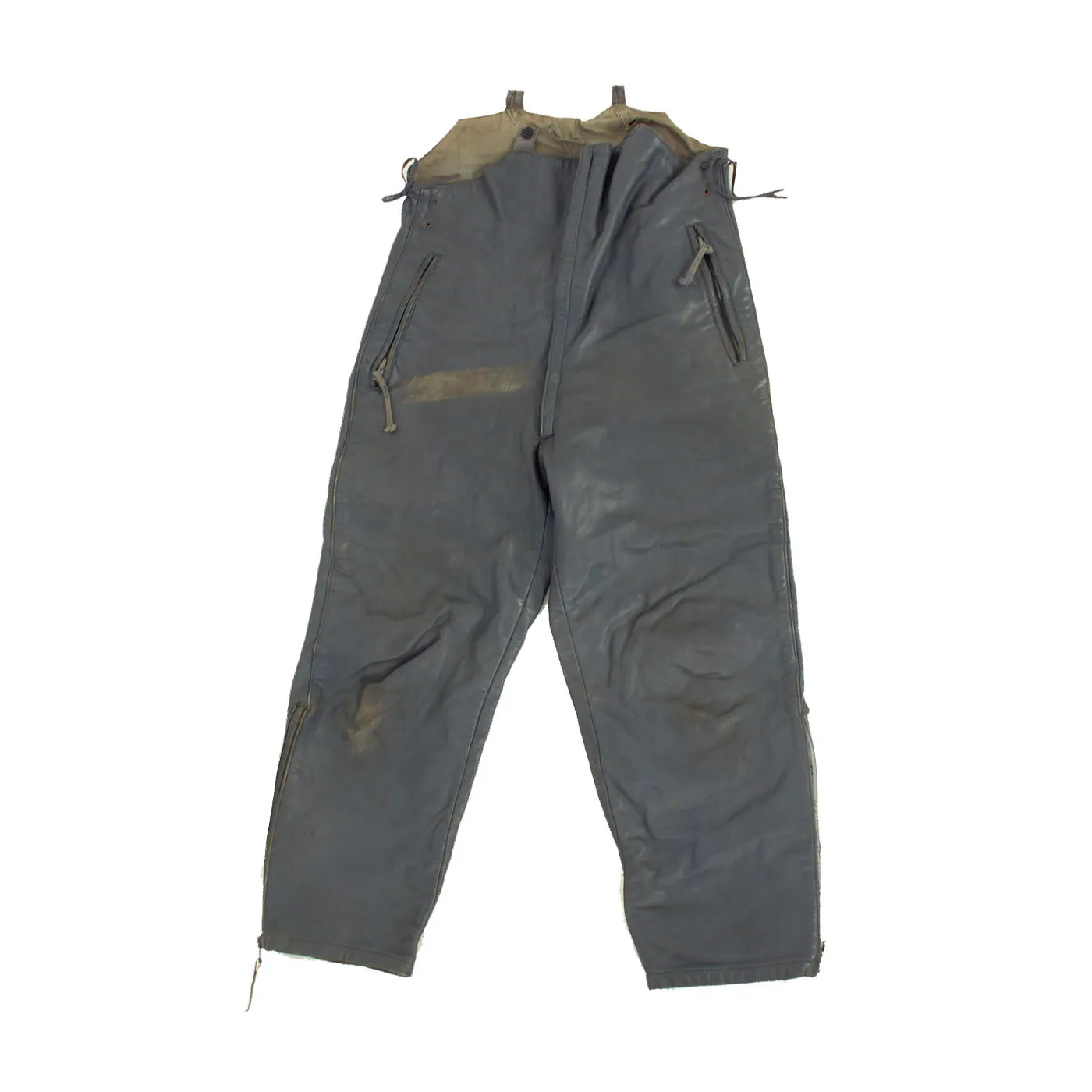 Original German Kriegsmarine U-Boat Double Breasted Leather Jacket and Trouser Set
