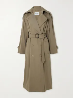 Salpa wool and cotton-blend gabardine trench coat