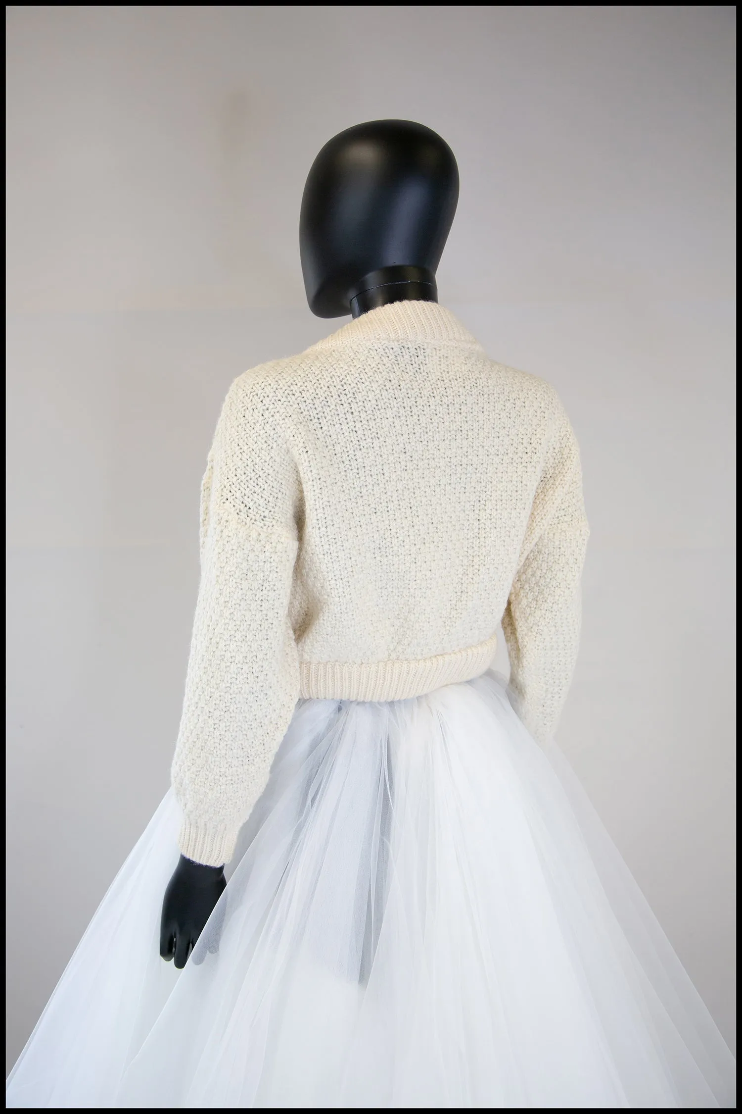 Vintage 1980s Cream Chunky Wool Cardigan