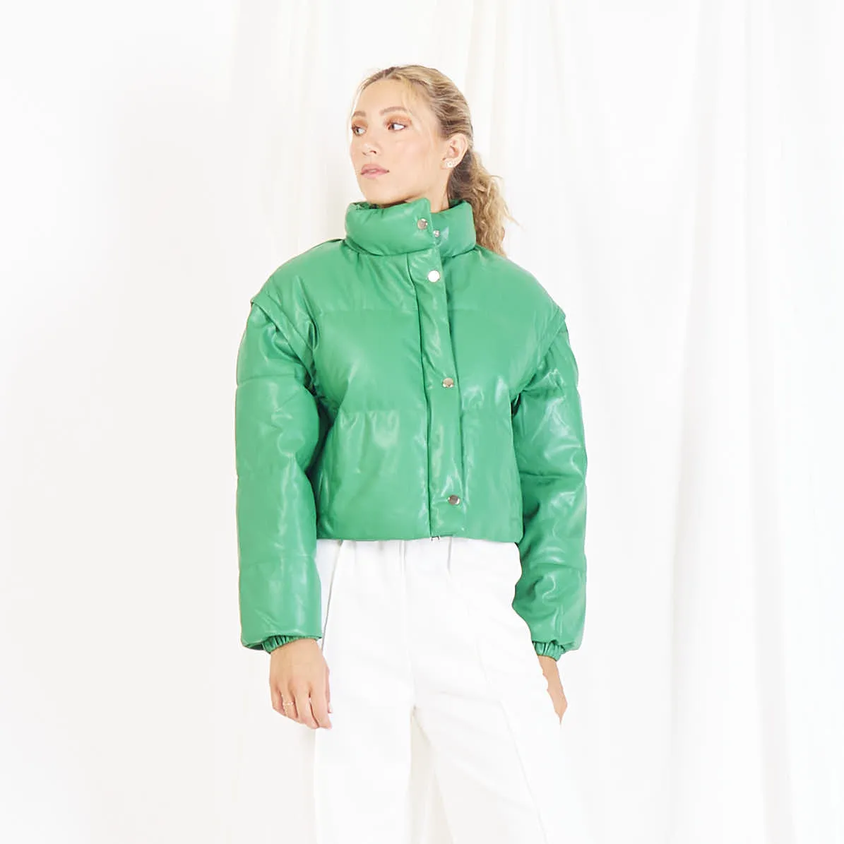 Wholesale padded coat with removable sleeve